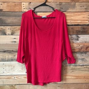 Red batwing top